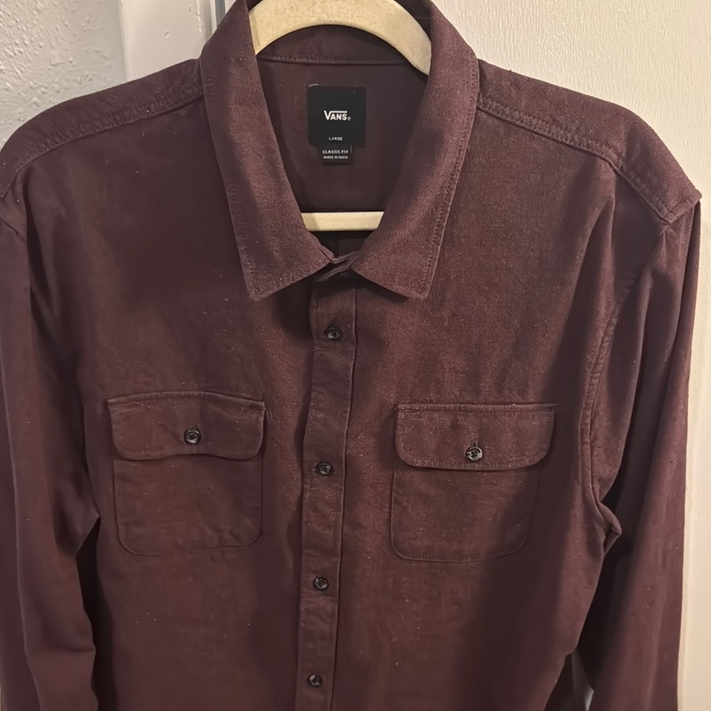 Vans Burgundy & Brown Pocket Oxford (Heavyweight)